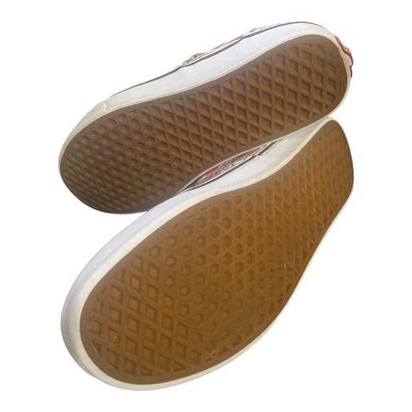 VANS Off The Wall Canvas Repeat Allover Red White Sneakers Men’s Size 9 - Picture 5 of 9